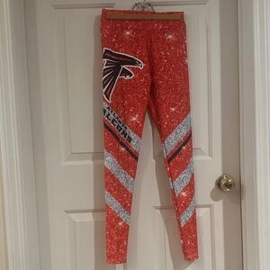 Women’s  Atlanta Falcons Red and Silver Leggings